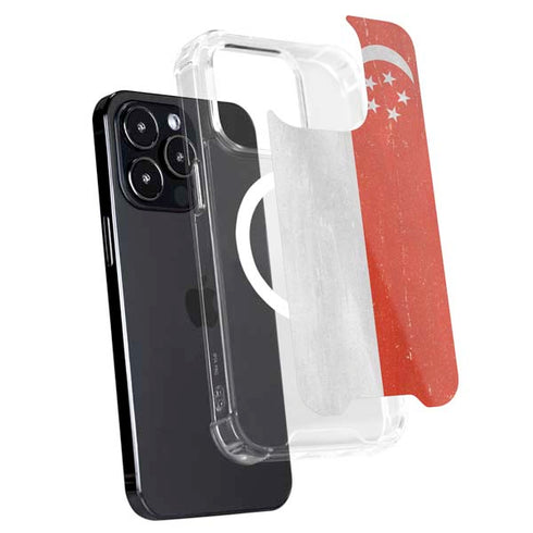 Singapore Flag Distressed iPhone 13 Pro MagSafe Case